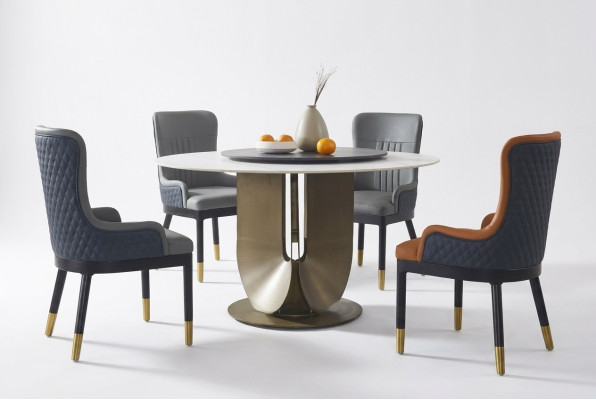 Mesa redonda de columnas Diseño de mesa Redonda Piedra Muebles Comedor Mesas Comedor Modernas
