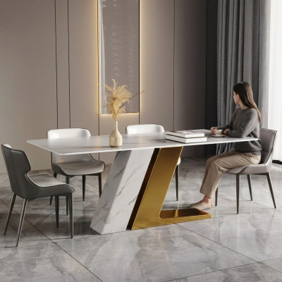 Mesas Diseño Mesa Lujo Imitación Mármol Muebles Comedor Mesas Moderno Oro