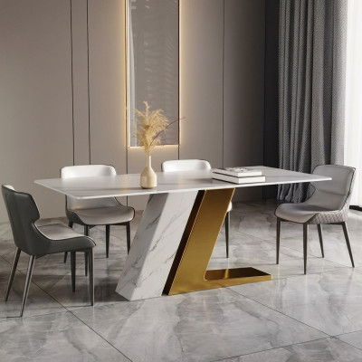 Mesas Diseño Mesa Lujo Imitación Mármol Muebles Comedor Mesas Moderno Oro