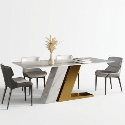 Mesas Diseño Mesa Lujo Imitación Mármol Muebles Comedor Mesas Moderno Oro
