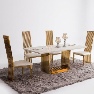 Mesa de metal de lujo. Mega diseño de mesa de metal 140x80 muebles de comedor.