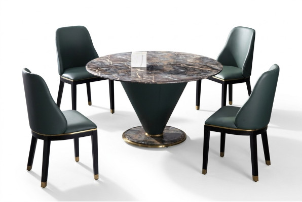 Mesas redondas de diseño de columnas Mesa de piedra Muebles de comedor Mesas redondas de comedor modernas