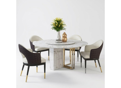 Mesa redonda de lujo, diseño de mesas redondas de piedra, muebles de comedor, mesas de comedor modernas nuevas.