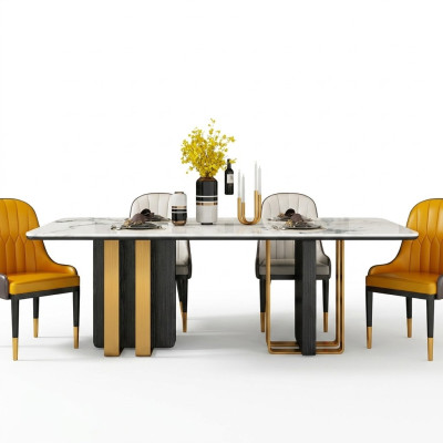 Mesas de comedor de mármol, mesa de comedor moderna, muebles mesas de diseño mesa comedor metal nuevo
