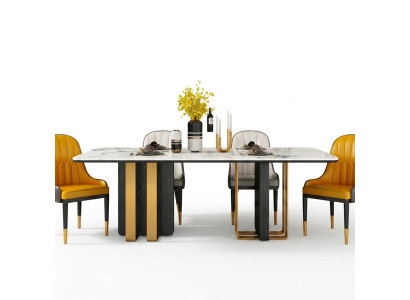 Mesas de comedor de mármol, mesa de comedor moderna, muebles mesas de diseño mesa comedor metal nuevo