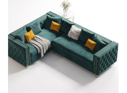 Sofá de esquina en forma de L sofá tapizado de esquina Sofás tela Chesterfield muebles