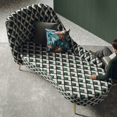 Textil Chaise Lounge Tumbona Acolchada Sofá Chaise Longue Reláx Muebles de Club