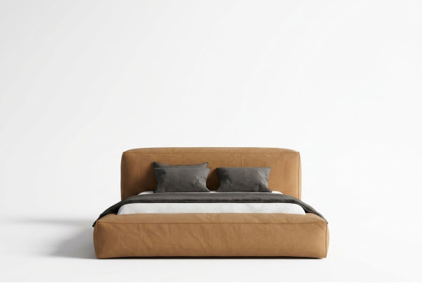 Diseño cama doble moderna de hotel textil de lujo para dormitorio.