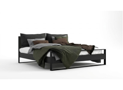 Cama doble, textil de hotel moderno de lujo, dormitorio de diseño de marco de cama.