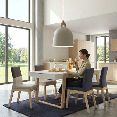 Silla sala de estar Silla comedor Silla comedor Tela Silla de madera Lujo 1 asiento Nuevo