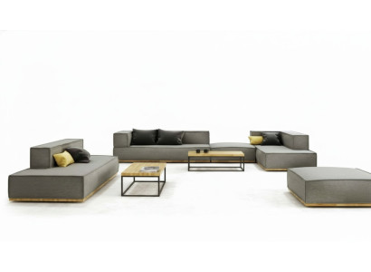 Sofá esquinero en forma de L de lujo, conjunto de tapicería de tela para sofá, cojines, asiento esquinado, moderno, gris.