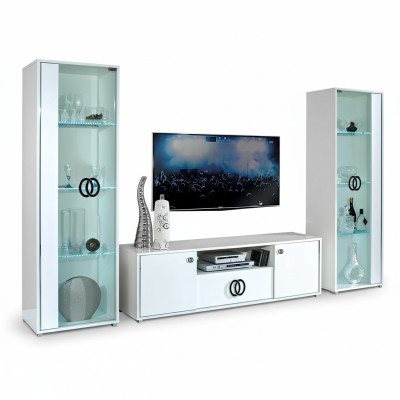 Mueble de TV móvil Tavolo Armario Televisión Diseño Nuevo Blanco 160 cm Moderno Nuevo