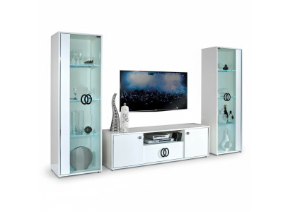 Mueble de TV móvil Tavolo Armario Televisión Diseño Nuevo Blanco 160 cm Moderno Nuevo