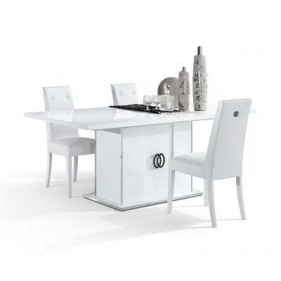 Mesa de comedor blanca para comedor sala de estar diseño madera muebles italianos