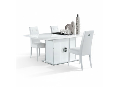 Mesa de comedor blanca para comedor sala de estar diseño madera muebles italianos