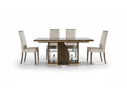 Conjunto de 5 sillas y mesa de comedor de madera moderna
