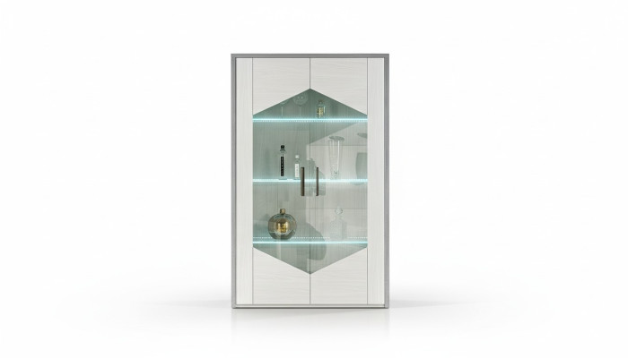 Vitrina de 2 puertas blanca armario vitrinas salón diseño nuevo