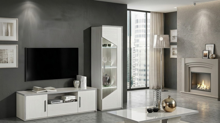Vitrina de 1 puerta blanca armario vitrina salón diseño nuevo