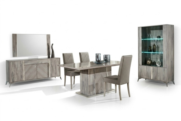 Juego de 4 sillas de comedor en madera moderna