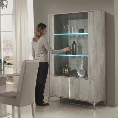 Vitrina de 2 puertas armario vitrina salón diseño muebles de vidrio