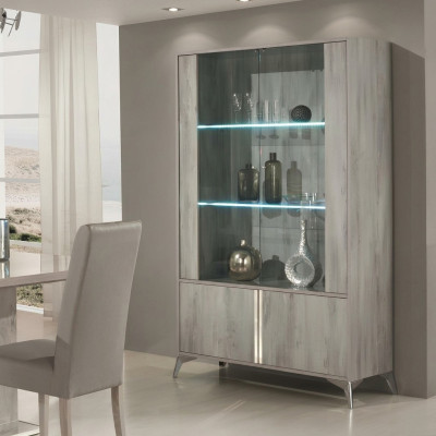 Vitrina de 2 puertas armario vitrina salón diseño muebles de vidrio