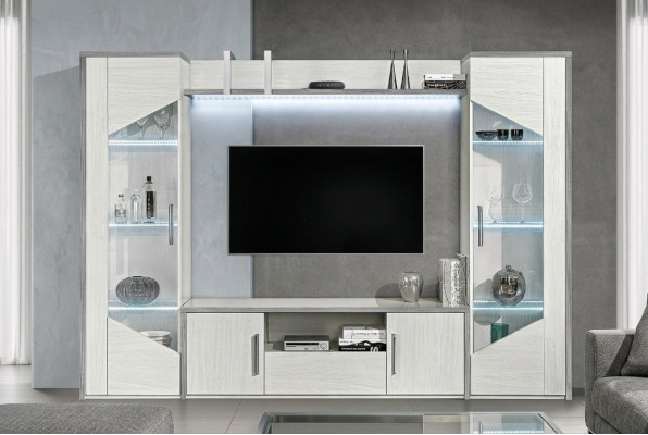 Juego de muebles de salón de 4 piezas Vitrina Moderna Grupo Madera Nueva