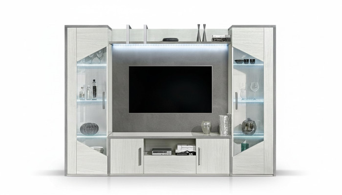 Juego de muebles de salón de 4 piezas Vitrina Moderna Grupo Madera Nueva