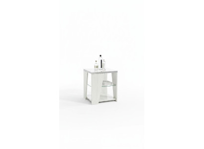 Mesa de salón de madera de diseño moderno, mueble de lujo, mesa cuadrada blanca
