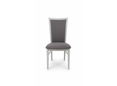 Silla de comedor de madera gris con tela de respaldo de diseño relajado de Italia.
