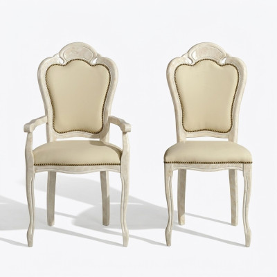 Silla con apoyabrazos Silla de comedor de madera Nuevas sillas de comedor Diseño de sillón Barroco