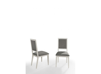 Silla Silla de comedor Madera Tela Sillas de comedor Diseño Sillón Gris Nuevo Respaldo nuevo