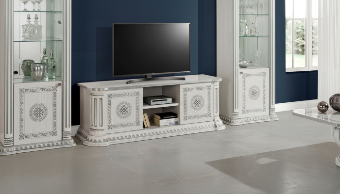 Sideboard de diseño RTV para TV, mueble bajo de lujo en madera blanca, nuevo