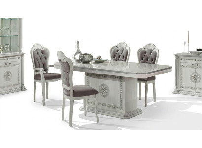 Juego de lujo para comedor mesa sillas XXL mesas sillas diseño de madera 5 piezas