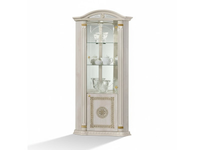 Vitrina de esquina Vitrina Credenza Vitrinas Lujo Cristal Armario Armadietto Esquina Madera Diseño