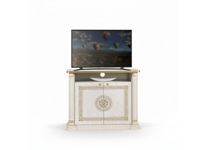 Mueble de TV de diseño, consola para televisor, mueble de lujo en madera dorada beige