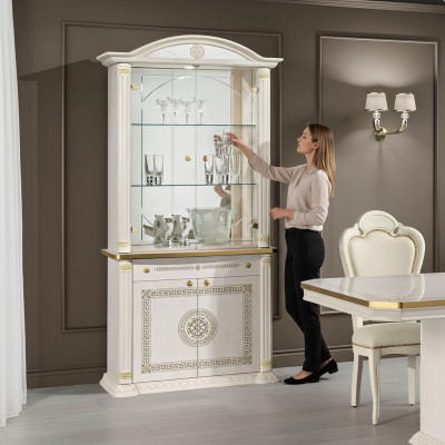 Vitrina de vidrio armario bar casa barroco armarios estante madera vitrina muebles nuevos