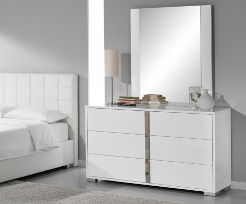 Conjunto de mesitas de noche con espejo moderno de diseño en madera de 2 piezas para dormitorio nuevo