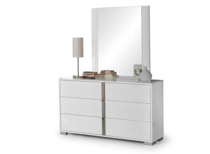 Conjunto de mesitas de noche con espejo moderno de diseño en madera de 2 piezas para dormitorio nuevo