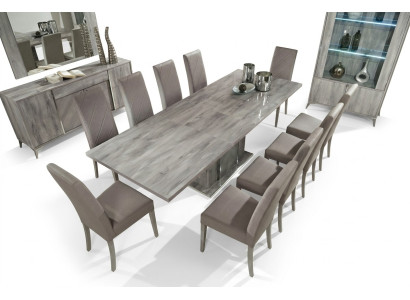 Conjunto de mesas y sillas de comedor moderno de madera de 9 piezas