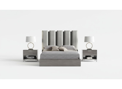 Cama de dormitorio, mesita de noche, camas, cama tapizada, cama matrimonial, estructura de cama, juego de 3 piezas.