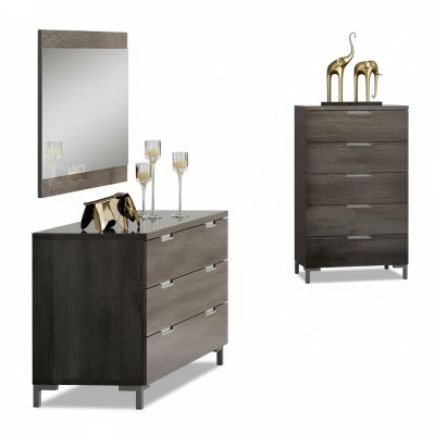Conjunto de cómoda con espejo de madera moderno