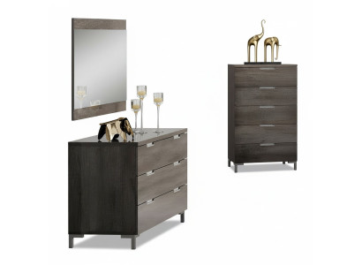 Conjunto de cómoda con espejo de madera moderno