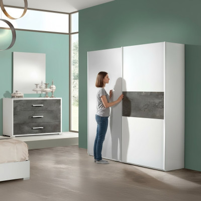 Armario de lujo con puertas correderas de diseño para dormitorio de madera nueva