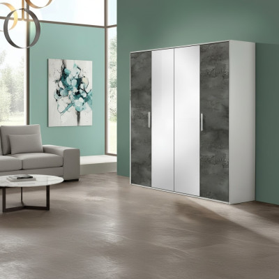 Armario moderno de 4 puertas para guardarropa de madera para dormitorio nuevo