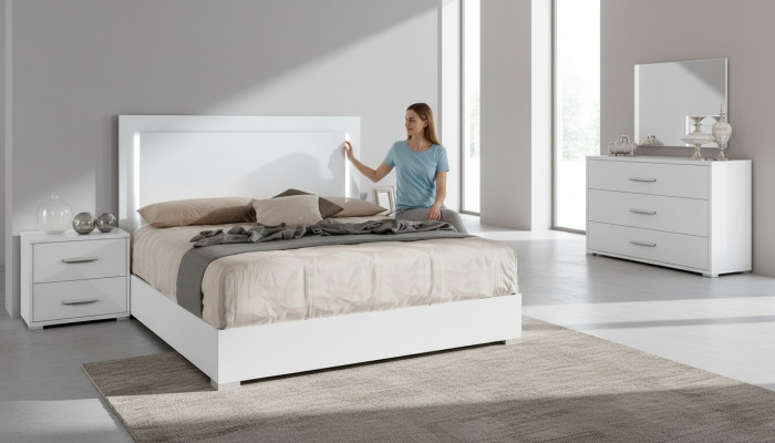 Diseño de mesita de noche de lujo para cama matrimonial 3 pz.