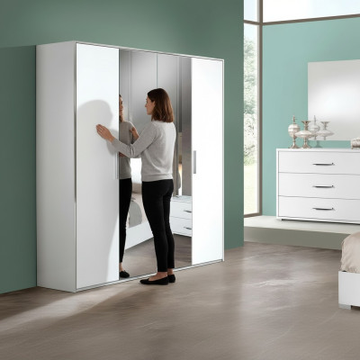 Armario de lujo de 4 puertas moderno muebles de madera diseño