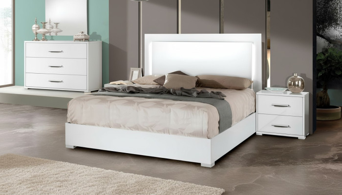 Cama de lujo para dormitorio con estructura tapizada diseño lujo cama matrimonial hotel blanco