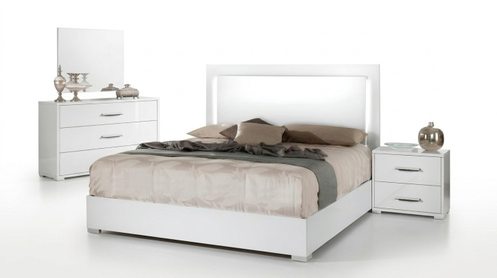 Cama de lujo para dormitorio con estructura tapizada diseño lujo cama matrimonial hotel blanco