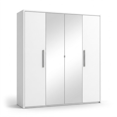 Armario de 4 puertas diseño muebles de madera armarios blanco espejo