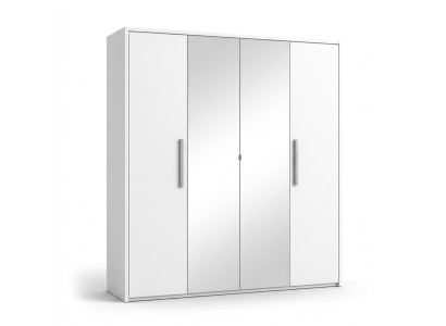 Armario de 4 puertas diseño muebles de madera armarios blanco espejo